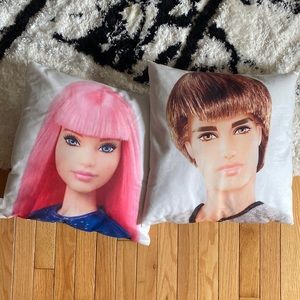 Barbie and Ken pillows